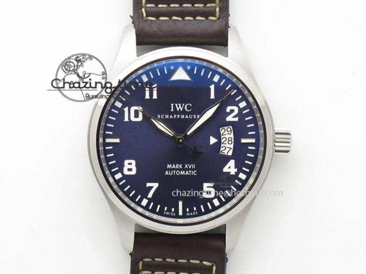 MIROTIME 0714 MoistureWicking Da Vinci IW356601 SS MKF 1:1 Best Edition Blue Dial On Black Leather Strap A 7233
